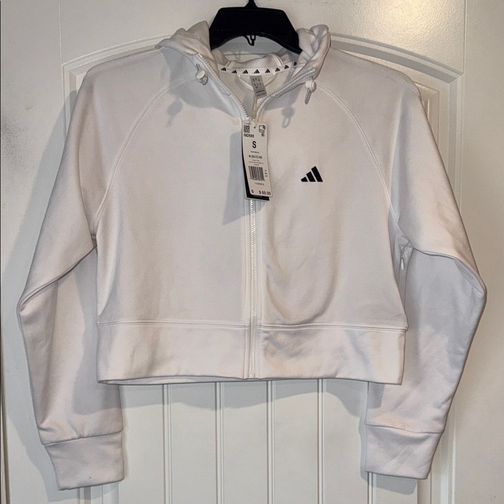 Adidas NWT  Z.N.E. Woven Full-Zip Cropped Hoodie Sz small